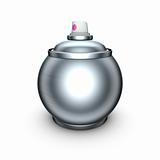 funny 3d render of ball shaped spray-can