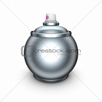 funny 3d render of ball shaped spray-can