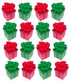 Red and Green Holiday Gift Box Background