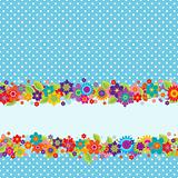 Greeting card with flowers and polkadot pattern