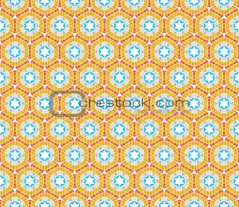 Pattern (seamless) with stars and flowers