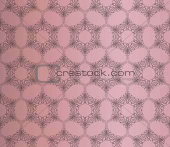 Seamless black lace on a pink background