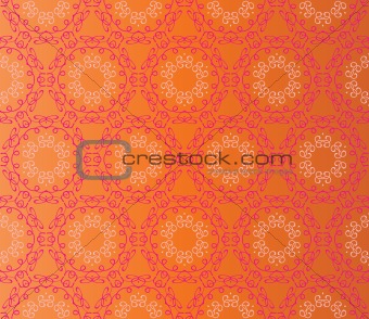 Seamless lace flowers on an orange background