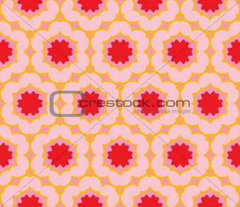 Seamless pattern with large bright colored flowers