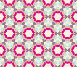 Seamless pattern with squares, lines and stars