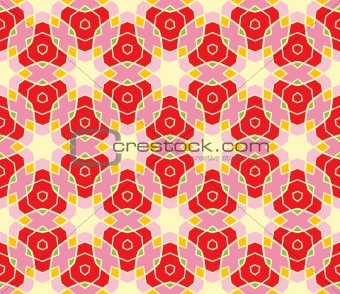 Seamless pattern with roses, lines and stars 