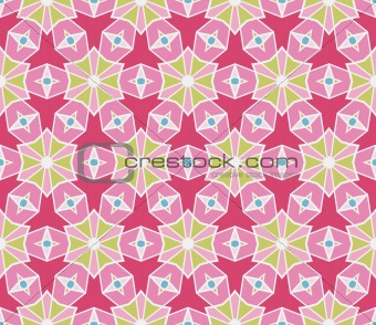 Seamless pattern with diamonds, lines and stars