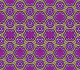 Baroque pattern with swirls on a dark purple background