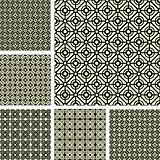 Seamless geometric lattice patterns set.