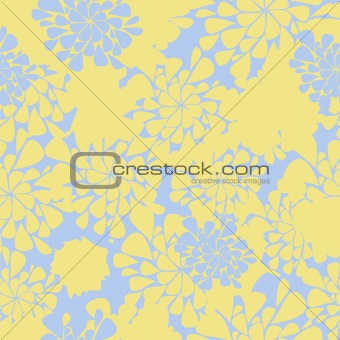 SEAMLESS FLOWER YELLOW AND BLUE BACKGROUND