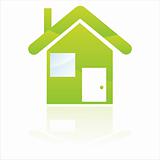 glossy green house icon