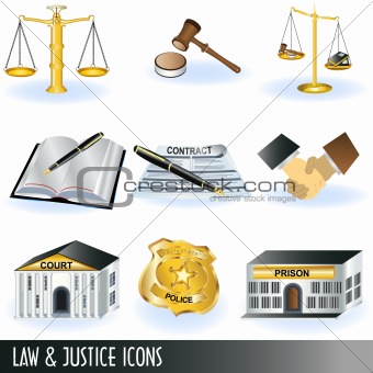 Law and justice icons