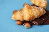 Croissants with chocolate and nuts 