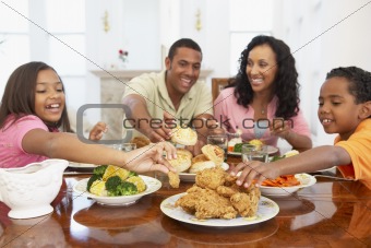 Family Having A Meal Together At Home