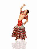 Young woman dancing flamenco 