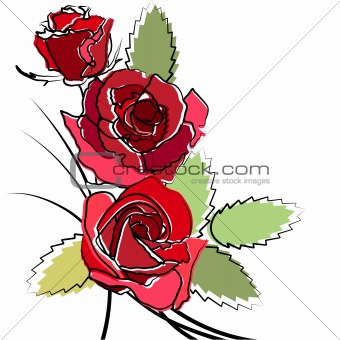 Bunch  of stylized simple roses