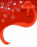 Christmas greeting card with hanging santa socks