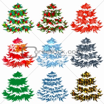 Collection of different Christmas trees