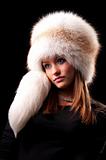 woman in a fur hat