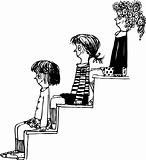Children sitting on the stairs