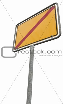 german placement sign with copy space  (clipping path included)