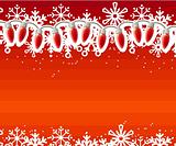 Red Christmas background with festive garland