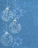 Blue Christmas background with contour balls