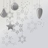 Light Christmas background with stylized balls
