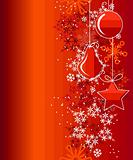 Christmas background with balls and snowflakes