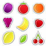 Collection of simple fruit stickers