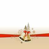 Christmas greeting card with gold bells