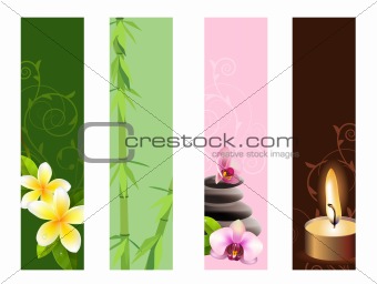 Collection of vertical spa banners