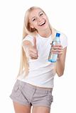 Happy woman with a water bottle