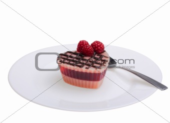 Jelly with a raspberry