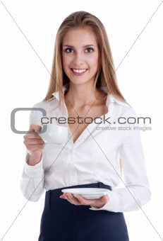 Young lady with a cup of coffee