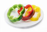 Slices of Capsicum on Plate