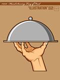 Illustration #0016 - Hand Serving Tray of Food