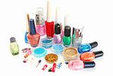 Nail polishes and  glitters