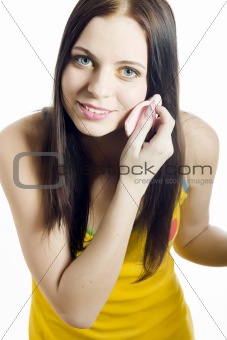 Young beautiful teenager girl with bright funny artistic make-up