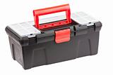 Red and black plastic toolbox