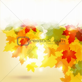 Autumn background with leaves and copy space for your text / eps