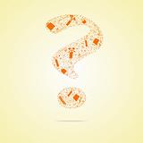 Orange question from gifts, vector illustration