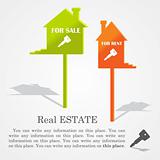 Signboards of homes (sale and rent), vector illustration