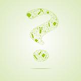 Green question from gifts, vector illustration