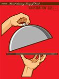 Illustration #0017 - Hands Opening Tray of Food