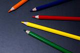 color pencils on black background, art theme