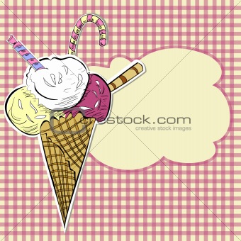 Stylized illustration ice cream 