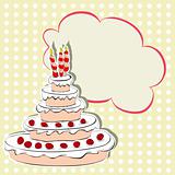 Card with cake