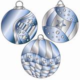 Blue and silver Christmas bauble collection