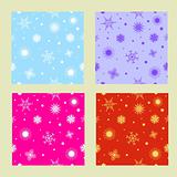 Christmas textures with snowflakes and stars